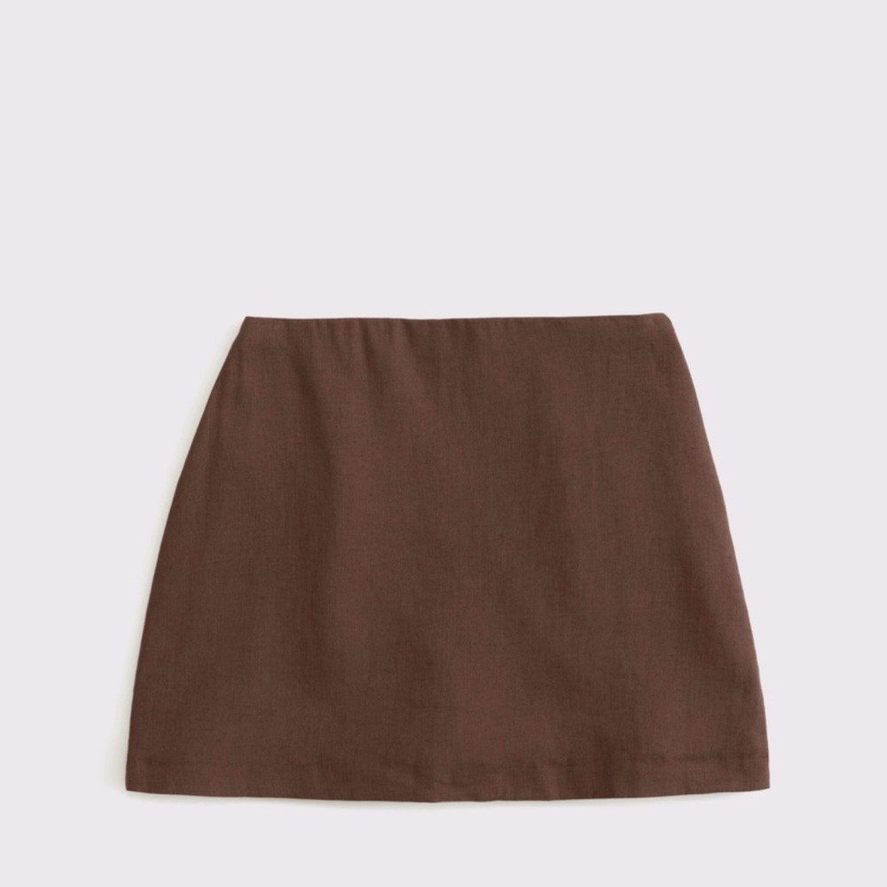 Abercrombie Scarlett Curve Love Linen Blend Mini Skort